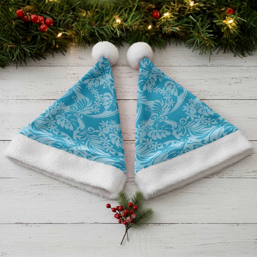 Tahiti Ninamu Tiare Floral Christmas Santa Hat Monstera Palm Tropical Leaves - Polynesian Pride