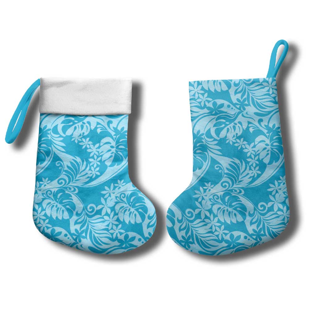 Tahiti Ninamu Tiare Floral Christmas Stocking Monstera Palm Tropical Leaves - Polynesian Pride