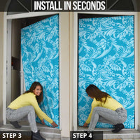 Tahiti Ninamu Tiare Floral Door Cover Monstera Palm Tropical Leaves LT01 - Polynesian Pride