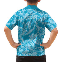 Tahiti Ninamu Tiare Floral Family Matching Puletasi and Hawaiian Shirt Monstera Palm Tropical Leaves LT01 - Polynesian Pride