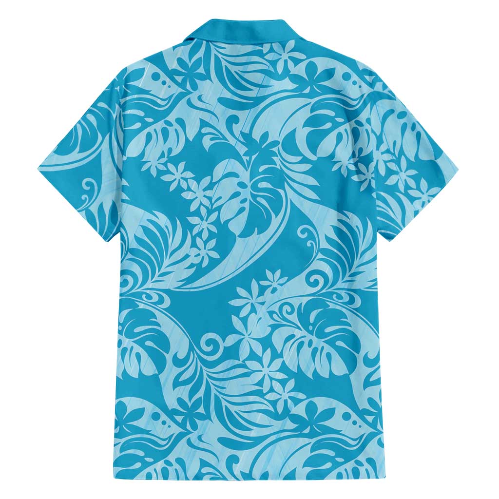 Tahiti Ninamu Tiare Floral Family Matching Short Sleeve Bodycon Dress and Hawaiian Shirt Monstera Palm Tropical Leaves LT01 - Polynesian Pride