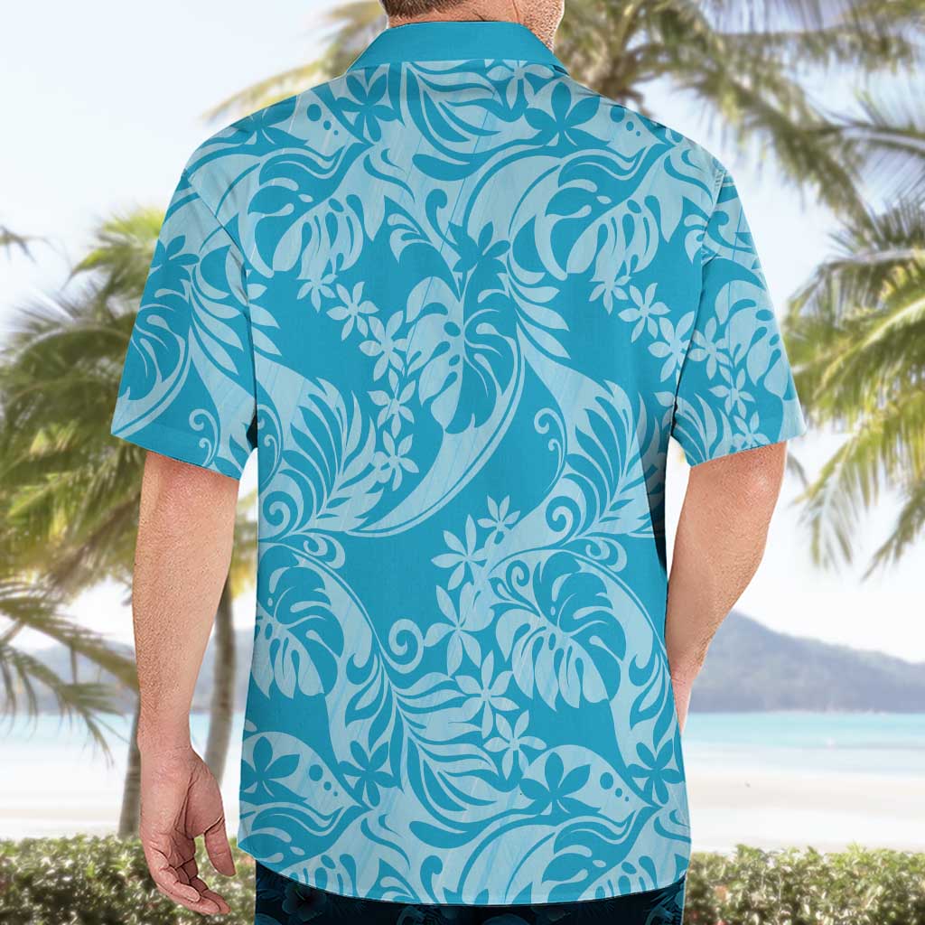 Tahiti Ninamu Tiare Floral Hawaiian Shirt Monstera Palm Tropical Leaves LT01 - Polynesian Pride