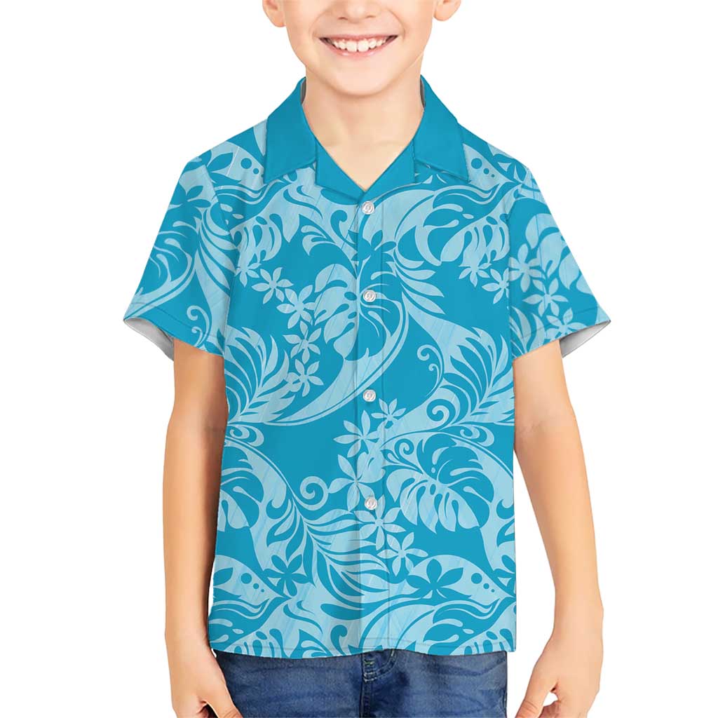 Tahiti Ninamu Tiare Floral Hawaiian Shirt Monstera Palm Tropical Leaves LT01 - Polynesian Pride