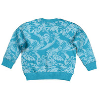 Tahiti Ninamu Tiare Floral Kid Ugly Christmas Sweater Monstera Palm Tropical Leaves LT01 - Polynesian Pride