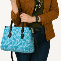 Tahiti Ninamu Tiare Floral Leather Bag Monstera Palm Tropical Leaves LT01 - Polynesian Pride