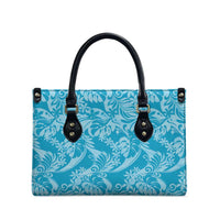 Tahiti Ninamu Tiare Floral Leather Bag Monstera Palm Tropical Leaves LT01 - Polynesian Pride