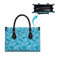 Tahiti Ninamu Tiare Floral Leather Bag Monstera Palm Tropical Leaves LT01 - Polynesian Pride