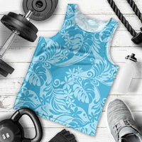 Tahiti Ninamu Tiare Floral Men Tank Top Monstera Palm Tropical Leaves - Polynesian Pride
