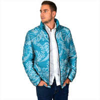 Tahiti Ninamu Tiare Floral Padded Jacket Monstera Palm Tropical Leaves LT01 - Polynesian Pride