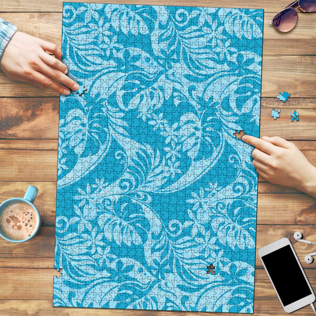 Tahiti Ninamu Tiare Floral Puzzle Monstera Palm Tropical Leaves - Polynesian Pride