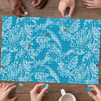 Tahiti Ninamu Tiare Floral Puzzle Monstera Palm Tropical Leaves - Polynesian Pride