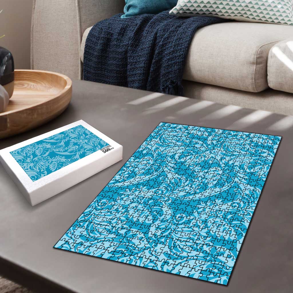 Tahiti Ninamu Tiare Floral Puzzle Monstera Palm Tropical Leaves - Polynesian Pride