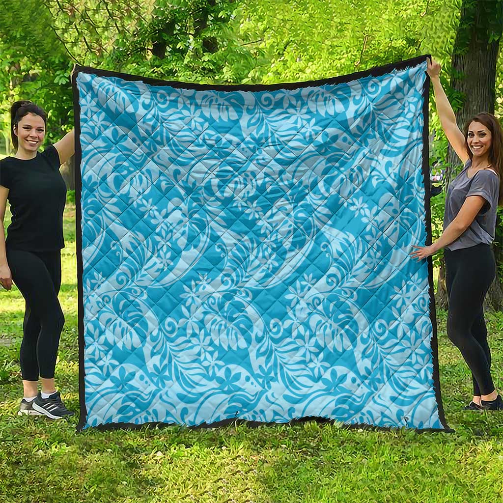 Tahiti Ninamu Tiare Floral Quilt Monstera Palm Tropical Leaves - Polynesian Pride