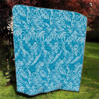 Tahiti Ninamu Tiare Floral Quilt Monstera Palm Tropical Leaves - Polynesian Pride