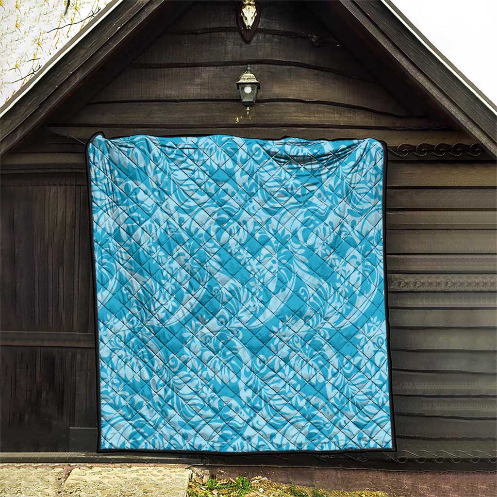 Tahiti Ninamu Tiare Floral Quilt Monstera Palm Tropical Leaves - Polynesian Pride
