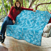 Tahiti Ninamu Tiare Floral Quilt Monstera Palm Tropical Leaves - Polynesian Pride