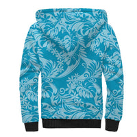 Tahiti Ninamu Tiare Floral Sherpa Hoodie Monstera Palm Tropical Leaves LT01 - Polynesian Pride