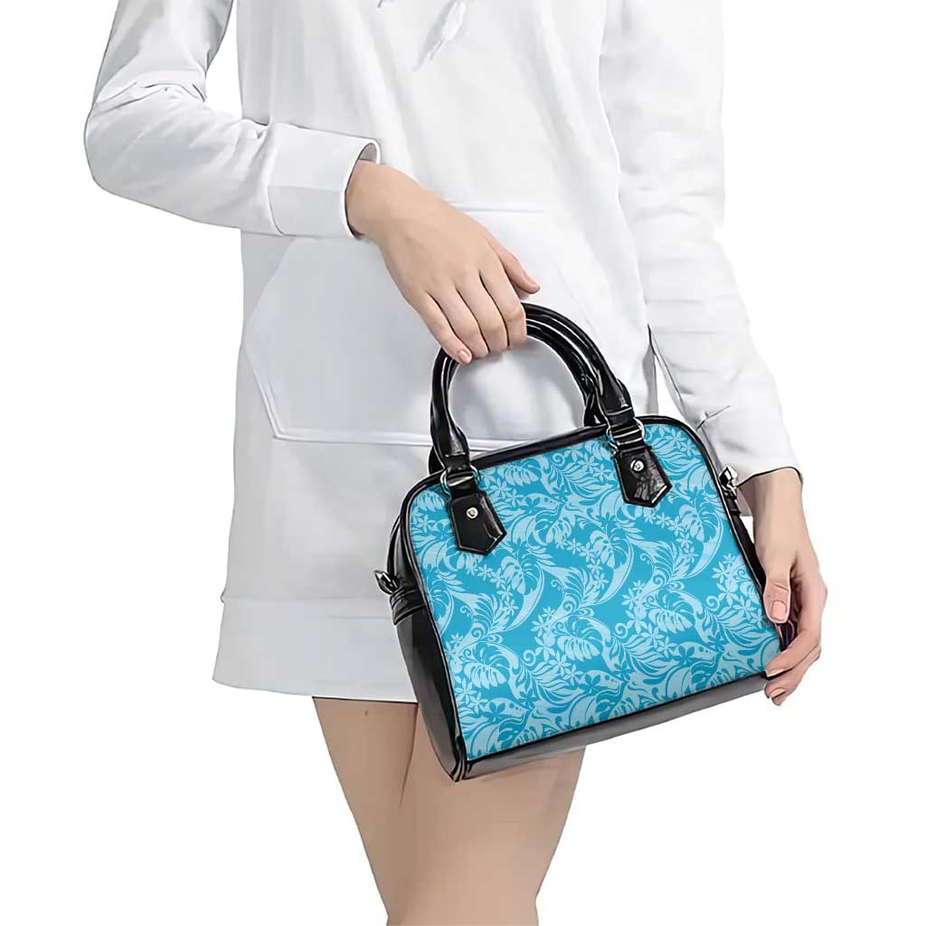 Tahiti Ninamu Tiare Floral Shoulder Handbag Monstera Palm Tropical Leaves - Polynesian Pride