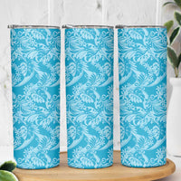 Tahiti Ninamu Tiare Floral Skinny Tumbler Monstera Palm Tropical Leaves LT01 - Polynesian Pride
