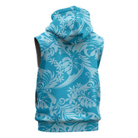 Tahiti Ninamu Tiare Floral Sleeveless Zip Hoodie Monstera Palm Tropical Leaves LT01 - Polynesian Pride