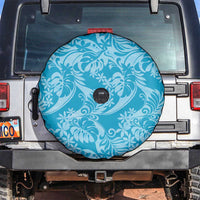 Tahiti Ninamu Tiare Floral Spare Tire Cover Monstera Palm Tropical Leaves LT01 Blue - Polynesian Pride