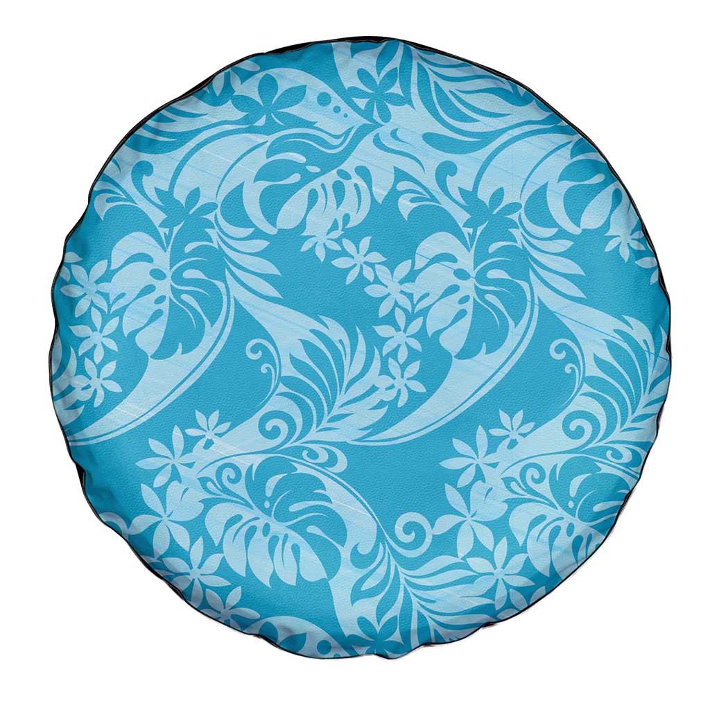 Tahiti Ninamu Tiare Floral Spare Tire Cover Monstera Palm Tropical Leaves LT01 - Polynesian Pride