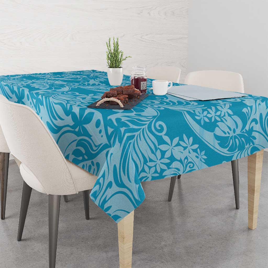 Tahiti Ninamu Tiare Floral Tablecloth Monstera Palm Tropical Leaves - Polynesian Pride