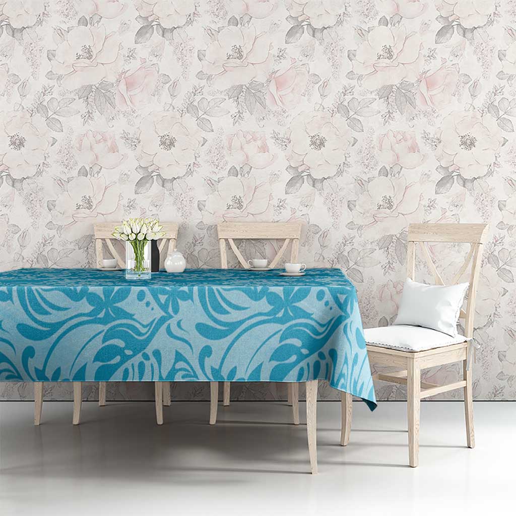 Tahiti Ninamu Tiare Floral Tablecloth Monstera Palm Tropical Leaves - Polynesian Pride