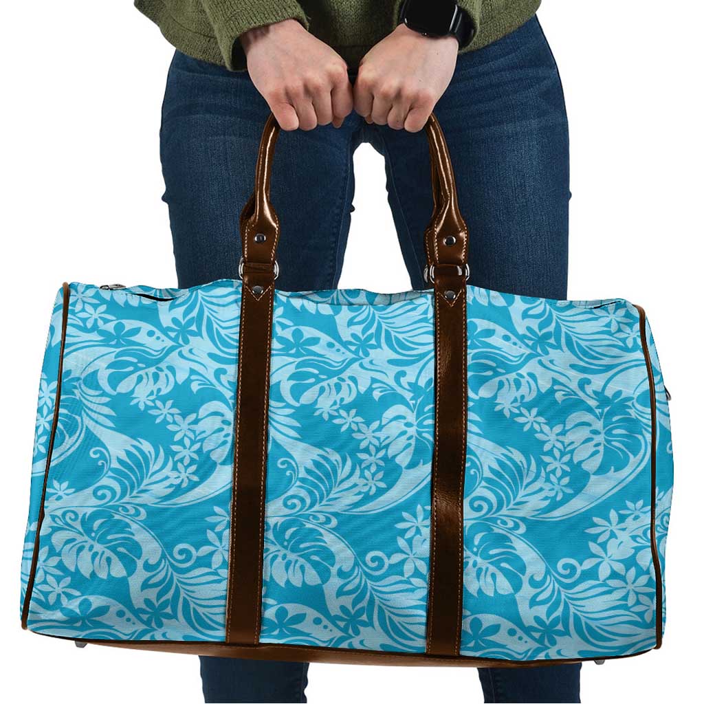 Tahiti Ninamu Tiare Floral Travel Bag Monstera Palm Tropical Leaves - Polynesian Pride