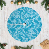Tahiti Ninamu Tiare Floral Tree Skirt Monstera Palm Tropical Leaves LT01 Casual Blue - Polynesian Pride