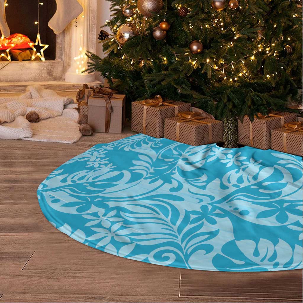 Tahiti Ninamu Tiare Floral Tree Skirt Monstera Palm Tropical Leaves LT01 - Polynesian Pride