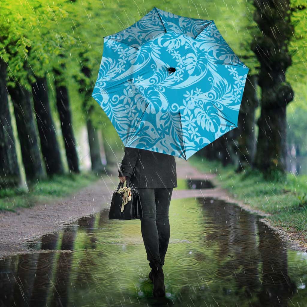 Tahiti Ninamu Tiare Floral Umbrella Monstera Palm Tropical Leaves - Polynesian Pride
