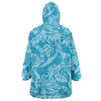 Tahiti Ninamu Tiare Floral Wearable Blanket Hoodie Monstera Palm Tropical Leaves LT01 - Polynesian Pride
