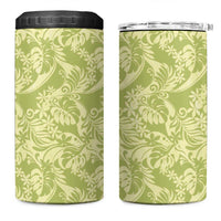 Tahiti Olive Tiare Floral 4 in 1 Can Cooler Tumbler Monstera Palm Tropical Leaves LT01 One Size: 16 oz Olive - Polynesian Pride
