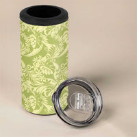 Tahiti Olive Tiare Floral 4 in 1 Can Cooler Tumbler Monstera Palm Tropical Leaves LT01 - Polynesian Pride