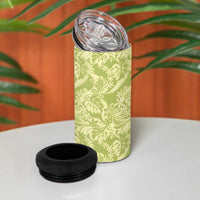 Tahiti Olive Tiare Floral 4 in 1 Can Cooler Tumbler Monstera Palm Tropical Leaves LT01 - Polynesian Pride