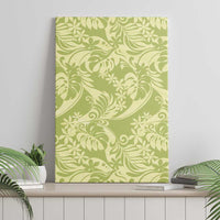 Tahiti Olive Tiare Floral Canvas Wall Art Monstera Palm Tropical Leaves LT01 - Polynesian Pride