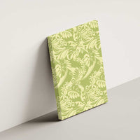 Tahiti Olive Tiare Floral Canvas Wall Art Monstera Palm Tropical Leaves LT01 - Polynesian Pride