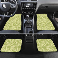 Tahiti Olive Tiare Floral Car Mats Monstera Palm Tropical Leaves LT01 Set 4pcs Olive - Polynesian Pride