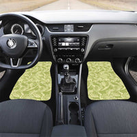 Tahiti Olive Tiare Floral Car Mats Monstera Palm Tropical Leaves LT01 Set 2pcs - Front Olive - Polynesian Pride