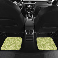Tahiti Olive Tiare Floral Car Mats Monstera Palm Tropical Leaves LT01 Set 2pcs - Back Olive - Polynesian Pride