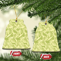 Tahiti Olive Tiare Floral Ceramic Ornament Monstera Palm Tropical Leaves - Polynesian Pride