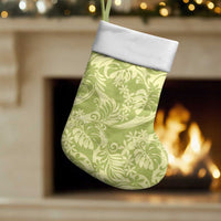 Tahiti Olive Tiare Floral Christmas Stocking Monstera Palm Tropical Leaves LT01 Set of 2 Olive - Polynesian Pride
