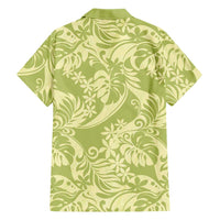 Tahiti Olive Tiare Floral Family Matching Off The Shoulder Long Sleeve Dress and Hawaiian Shirt Monstera Palm Tropical Leaves LT01 - Polynesian Pride