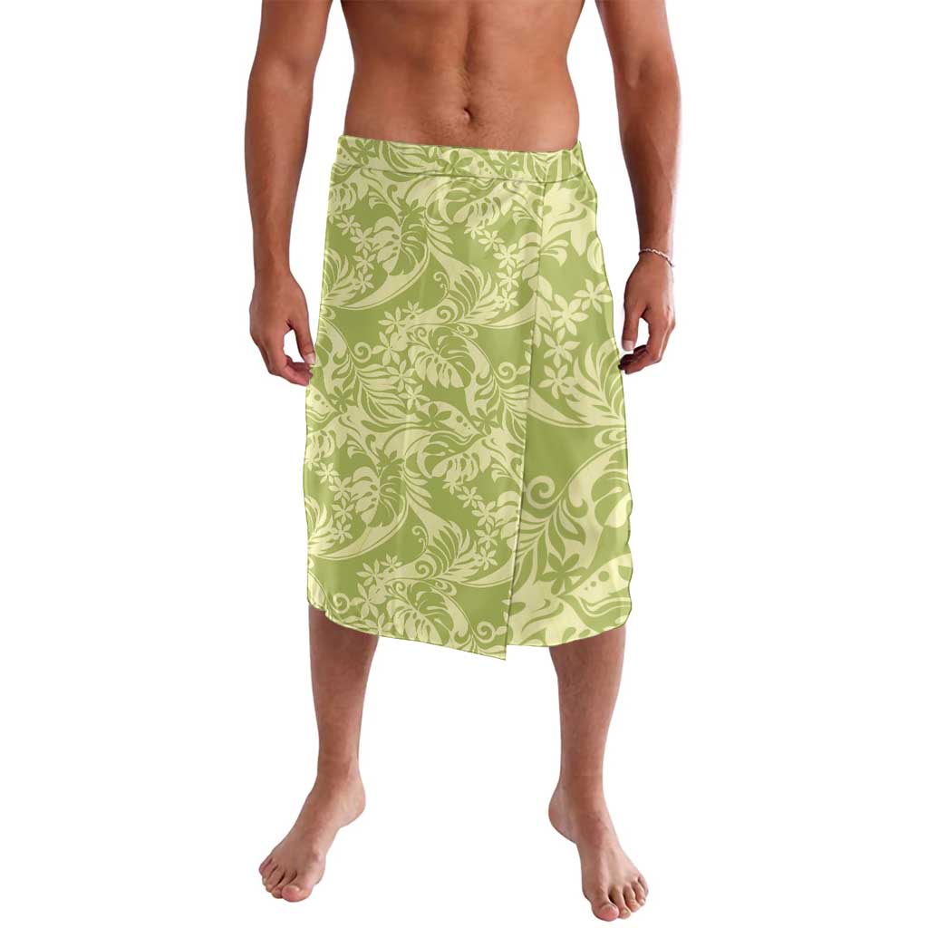 Tahiti Olive Tiare Floral Lavalava Monstera Palm Tropical Leaves - Polynesian Pride
