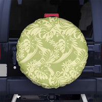 Tahiti Olive Tiare Floral Spare Tire Cover Monstera Palm Tropical Leaves LT01 No hole Olive - Polynesian Pride