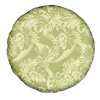 Tahiti Olive Tiare Floral Spare Tire Cover Monstera Palm Tropical Leaves LT01 - Polynesian Pride