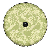 Tahiti Olive Tiare Floral Spare Tire Cover Monstera Palm Tropical Leaves LT01 - Polynesian Pride