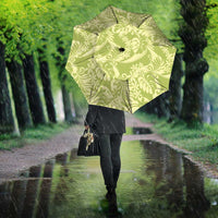 Tahiti Olive Tiare Floral Umbrella Monstera Palm Tropical Leaves - Polynesian Pride