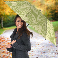 Tahiti Olive Tiare Floral Umbrella Monstera Palm Tropical Leaves - Polynesian Pride